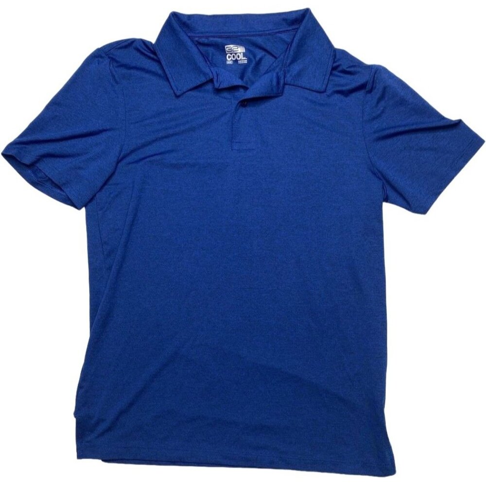 32 Degrees Polo Men's MEDIUM Blue‎ Short-Sleeve Techno Mesh Soft Stretch NEW
